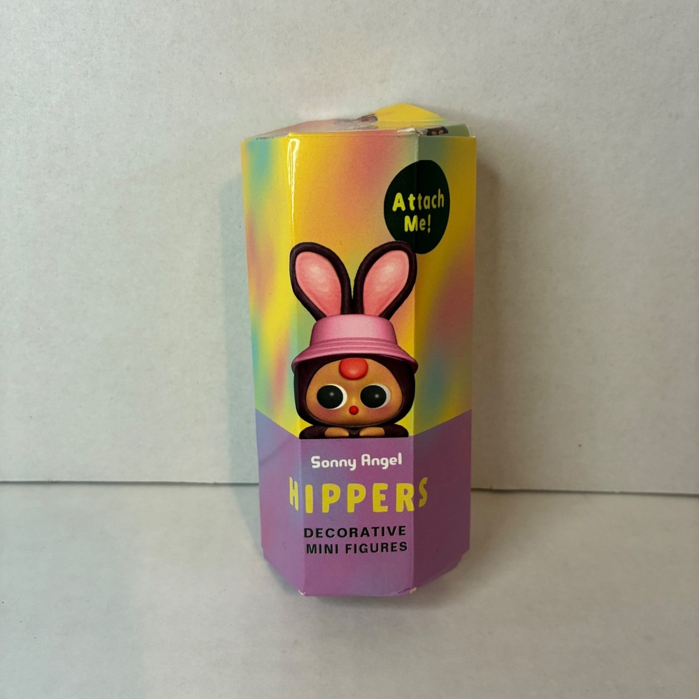 Sonny Angel Hippers Scary Mad Mini Figure Bunny Pink Hat Blue Ears Collectible